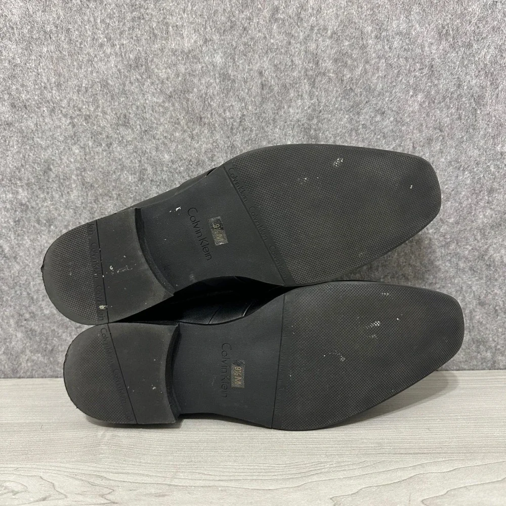 Calvin Klein Men's‎ Jameson Loafers Black Leather Buckle Dress Shoes Size 9.5